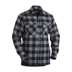 Bl�kl&auml;der foret flannel skovmandsskjorte m/trykknapper, antrasit gr�/sort