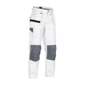 Blkläder, Hndvrkerbukser m/hngelomme - 100% bomuld, hvid