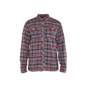 Bl�kl&auml;der klassisk ternet flannel skovmandsskjorte, marine/r�d