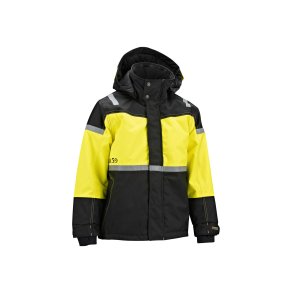 B�rne vinterjakke, vind- og vandt�t, sort/gul