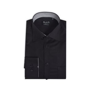 Bosweel twill-skjorte med lange rmer og kontrast, sort