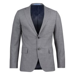 Classic Blazer m/strech og dobbelt slids, gr� melange
