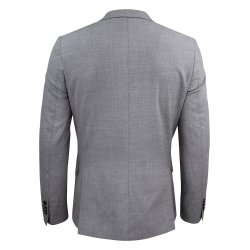 Classic Blazer m/strech og dobbelt slids, gr� melange