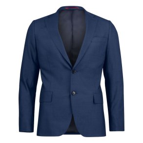 Classic Blazer m/strech og dobbelt slids, navy melange
