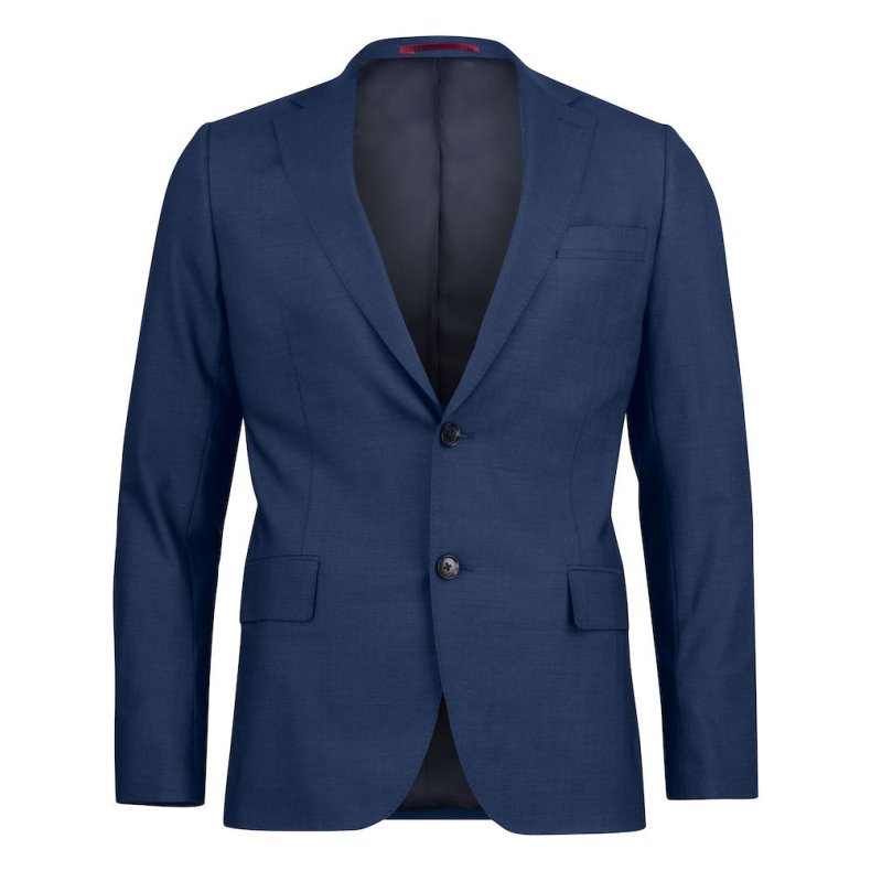 Classic Blazer m/strech og dobbelt slids, navy melange