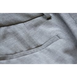 Classic buks "flat front" modern fit, gr� melange