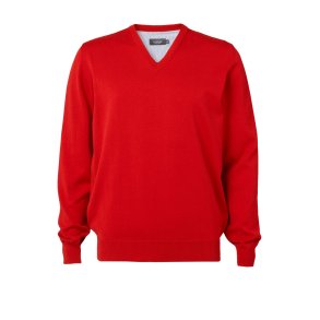 Clipper pullover m/V-hals i 100% bomuld, rd