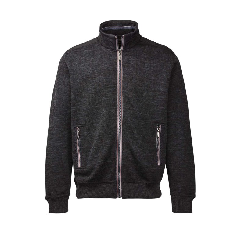 Clipper luxus cardigan m/lommer og lynls, koksgr