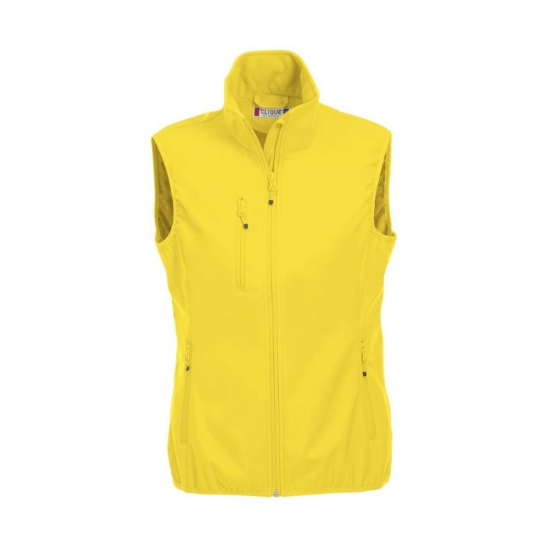 Clique basic dame softshell vest, vindtt, gul