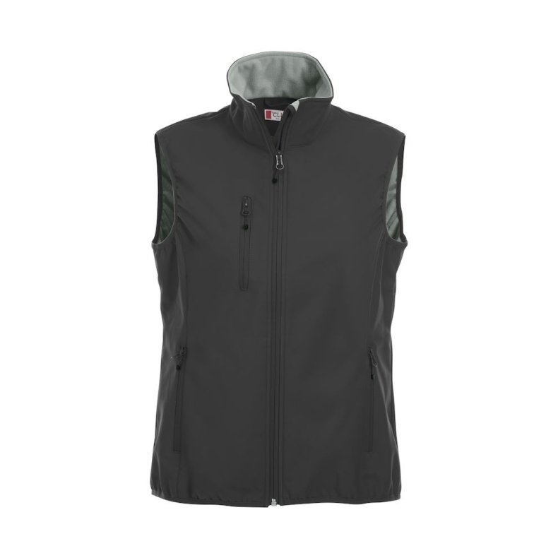 Clique basic dame softshell vest, vindtt, sort