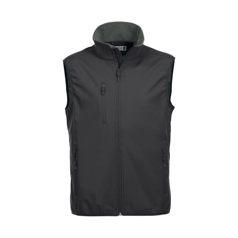 Clique basic softshell vest, vindtt, sort