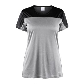 Craft dame T-shirt to-farvet i moderne design, lys gr�/sort
