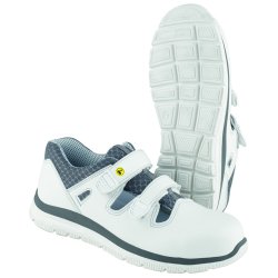 Dynamic ESD arbejdssandal med velcro og Memory Foam sl, hvid