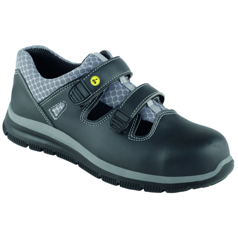 Dynamic ESD arbejdssandal med velcro og Memory Foam sl, sort