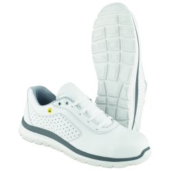 Dynamic ESD sikkerhedssko med sn�re og Memory Foam s�l, hvid