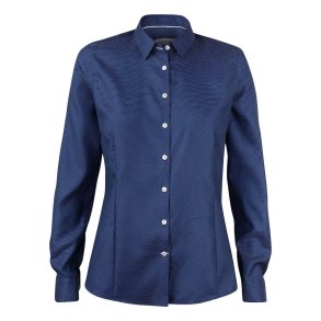 Eksklusiv Harvest & Frost skjorte i navy m/hvid dots, figursyet