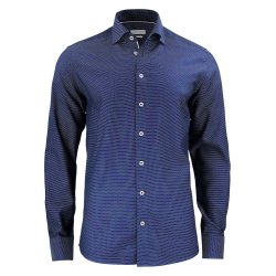 Eksklusiv Harvest &amp; Frost skjorte i navy m/hvid dots, slim fit