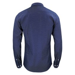 Eksklusiv Harvest &amp; Frost skjorte i navy m/hvid dots, slim fit