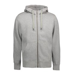 H�ttesweatshirt i modern fit med lynl�s og lommer, gr� melange