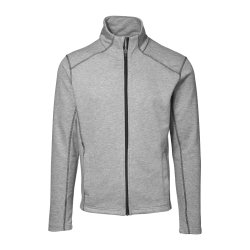 Herrecardigan med kontraststikninger og lynl�s, gr� melange