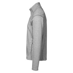 Herrecardigan med kontraststikninger og lynl�s, gr� melange