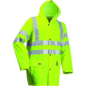 Hi-Viz PU regnjakke med refleks, gul