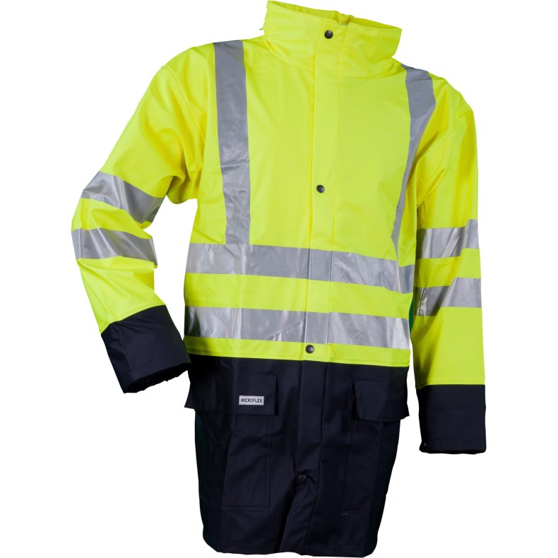 Hi-Viz regnjakke med refleks, gul