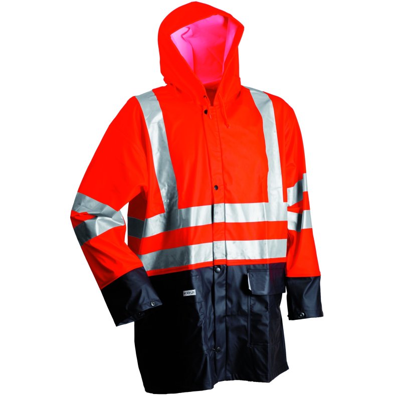 Hi-Viz regnjakke med refleks, orange