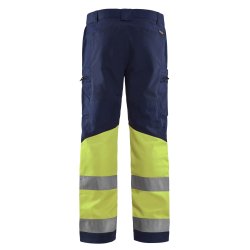 High Vis Bukser med stretch, marine/gul