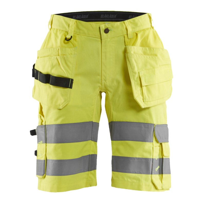 High Vis shorts med hngelommer og stretch, gul