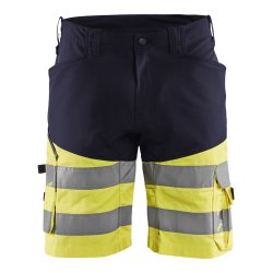 High Vis shorts med stretch, marine/gul