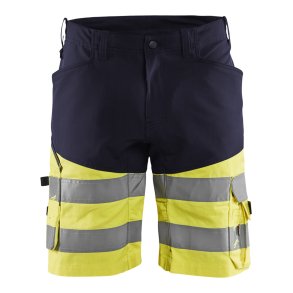 High Vis shorts med stretch, marine/gul
