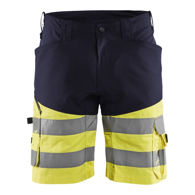 High Vis shorts med stretch, marine/gul