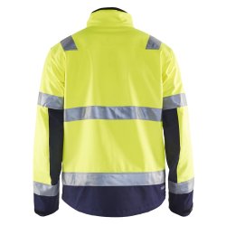 High Vis softshell jakke, vindt�t og �ndbar, gul/marine