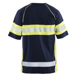 High Vis UV T-Shirt med refleks, marine/gul