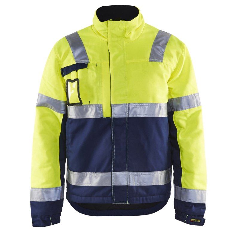 High Vis vinter jakke med quiltfor, gul/marine