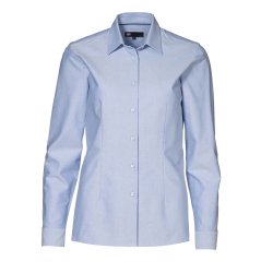 ID Oxford dameskjorte, modern fit, lys bl