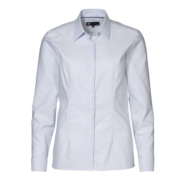 ID Oxford dameskjorte, modern fit, stribet