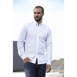 ID Oxford-skjorte m/button down, modern fit, hvid
