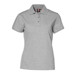 ID Poloshirt, pique med stretch, figursyet, dame, gr melange