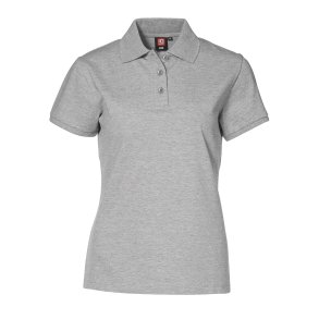 ID Poloshirt, pique med stretch, figursyet, dame, gr melange