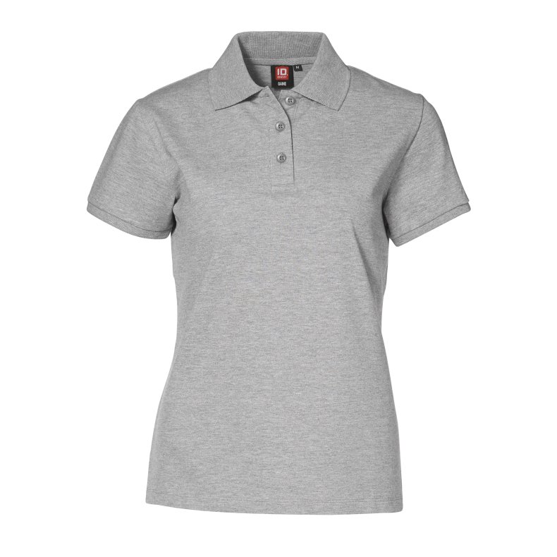 ID Poloshirt, pique med stretch, figursyet, dame, gr melange