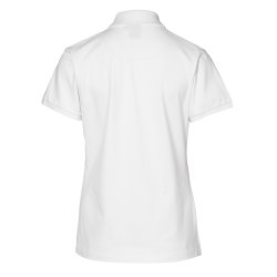 ID Poloshirt, pique med stretch, figursyet, dame, hvid