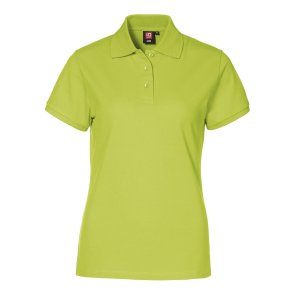 ID Poloshirt, pique med stretch, figursyet, dame, lime