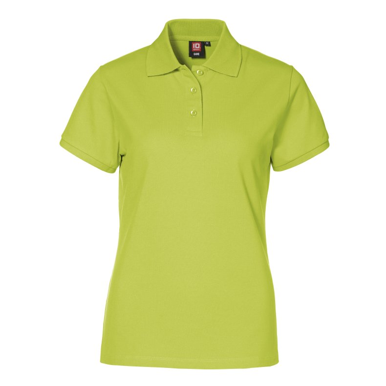 ID Poloshirt, pique med stretch, figursyet, dame, lime