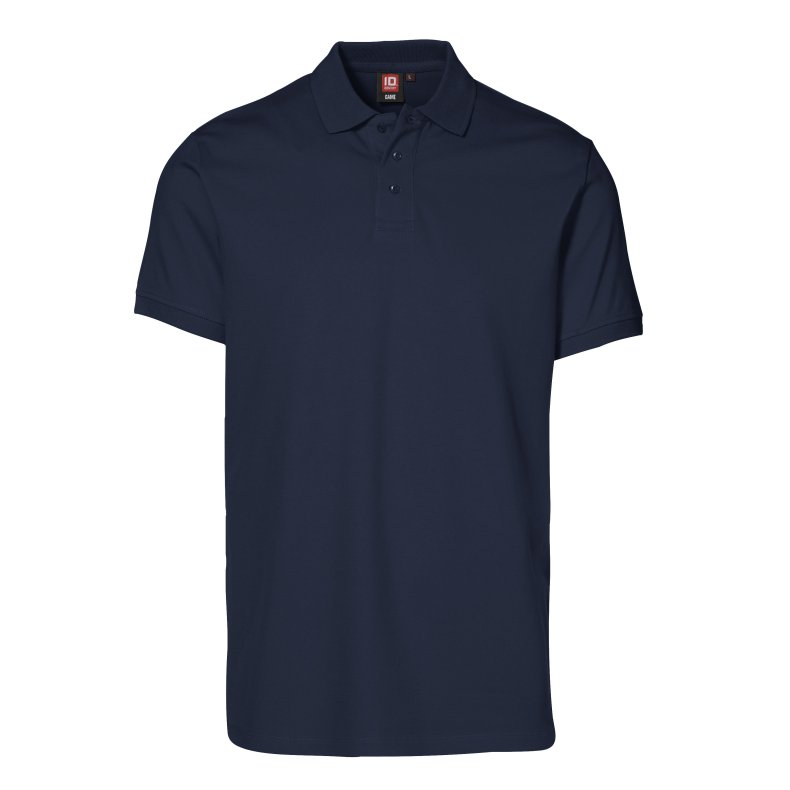 ID Poloshirt, pique med stretch, Herre, navy