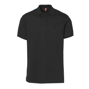 ID Poloshirt, pique med stretch, Herre, sort