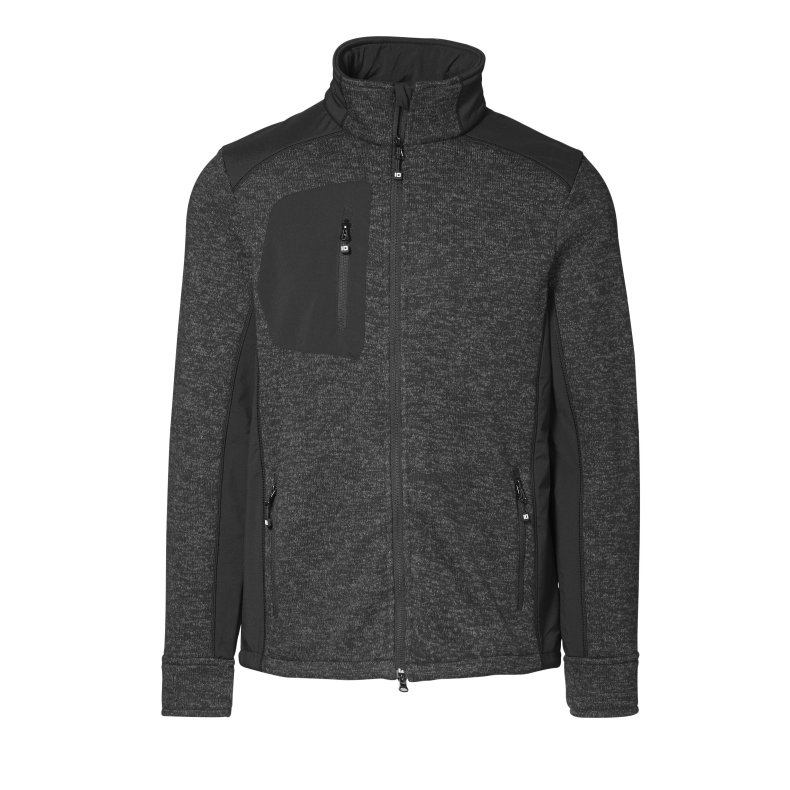 ID Strikfleece Cardigan med forstrkning, grafit