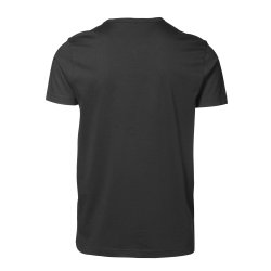 ID T-shirt T-TIME, 100% bomuld m/ V-hals, sort