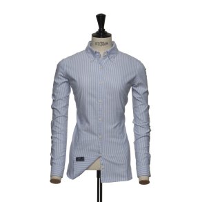 J. Harvest & Frost klassisk stribet oxford 100% bomuld, dame, hvid/bl